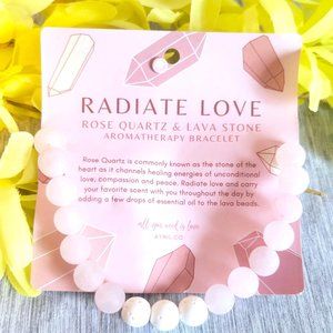 Rose Quartz and Lava Bead Aromatherapy Bracelet